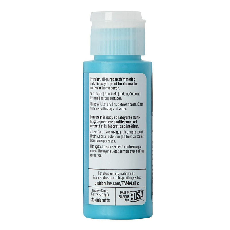 Load image into Gallery viewer, Folkart • metallic acrylic paint turquoise shimmer 59ml
