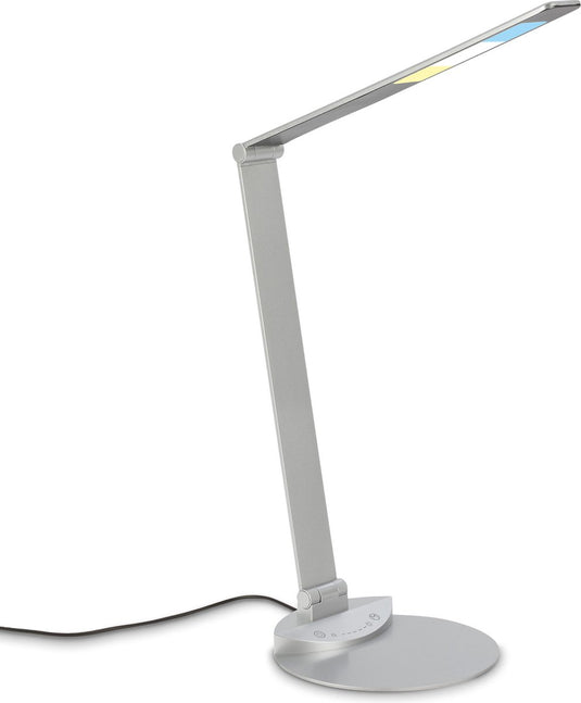 Briloner - led tafellamp - bureaulamp - verstelbaar - draaibaar - bureaulamp - touch, kleurtemperatuur instelbaar, dimbaar, zilverkleurig