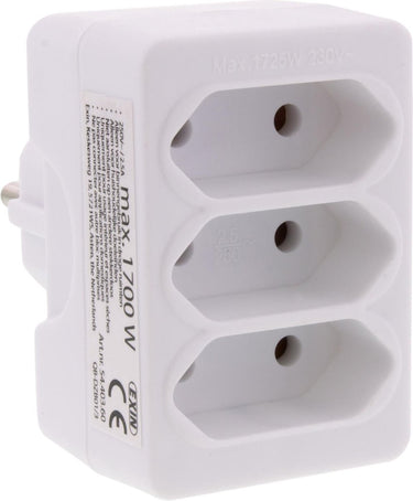 Q-link verdeelstekker - 3-voudig - domino - euro - wit