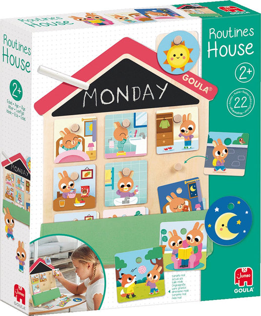 Goula jumbo - - routine huis - educatief houten spel - vanaf 2 jaar