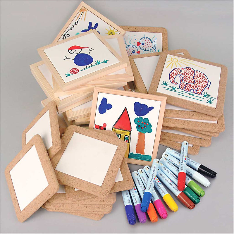 Load image into Gallery viewer, Https: www.cchobby.nl materialenset-onderzetters-beschilderen-standaardkleuren-extra-kleuren-30-stuk-1-set
