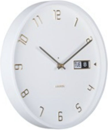 Karlsson wandklok data flip - wit - ø30cm - wandklok modern