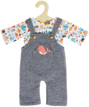 Heless poppentuinbroek met t-shirt walvis, 28-35 cm