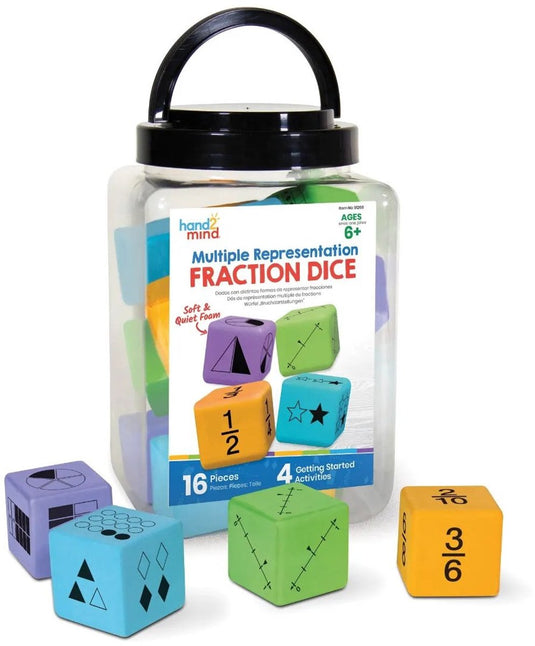 Learning resources xl foam dobbelstenen breuken - meerdere weergaves (16 st.) - 6+