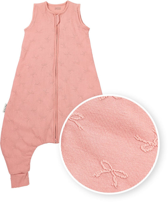 Meyco baby studio collection bow slaapoverall jumper - rose - 80cm - 2.0 tog
