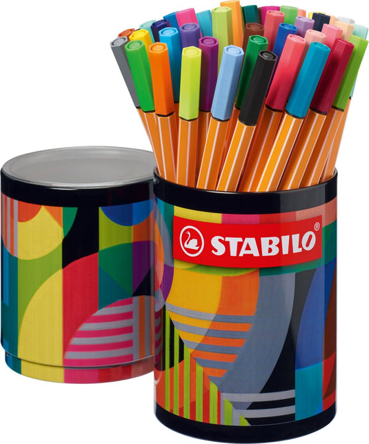 Stabilo point 88 arty fineliners in metalen rond etui - 45dlg.