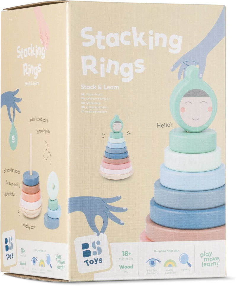 Afbeelding laden in galerijviewer, Bs toys – stapelringen – educatief spel – houten stapelspel – vanaf 18 maanden
