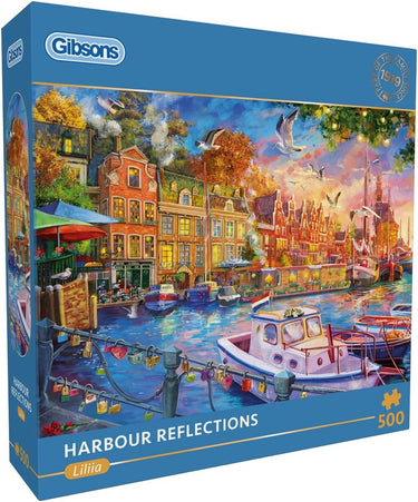 Gibsons - haven reflecties ( harbour reflections ) - ai - 500 stukjes - 48×34cm - legpuzzel voor volwassenen