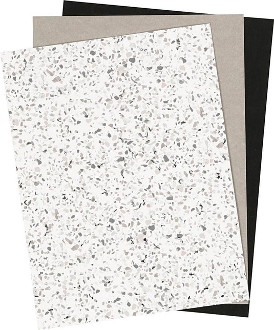 Creativ company creotime leerpapier wit bruin zwart 3 stuks