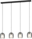 Eglo ciampino hanglamp - e27 - 97,5 cm - zwart|grijs - glas