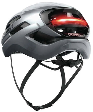 Abus fietshelm taipan led graphite silver s - 51-55 cm - zilver - geschikt voor gebruik op gravel bikes - 275 g