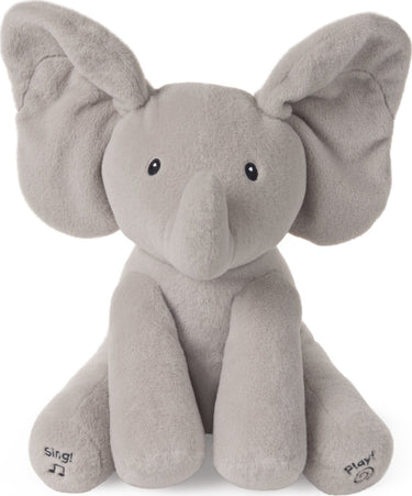 Gund baby - geanimeerde flappy de olifant - knuffel - grijs - 30,5 cm - nederlands gesproken