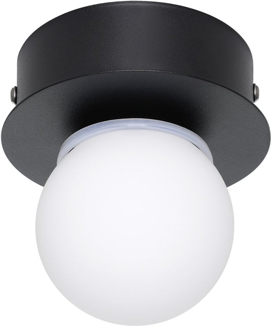 Eglo mosiano plafondlamp - wandlamp - badkamer - led - ø 11 cm - zwart wit