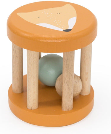 Trixie houten rollende rammelaar - mr. fox - eerste speelgoed baby - kraamcadeau - voor jongens meisjes