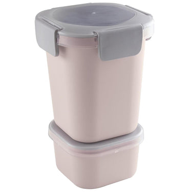 Sunware sigma home food to go lunch beker roze lichtgrijs 11,5 x 11,5 x 18,5 cm