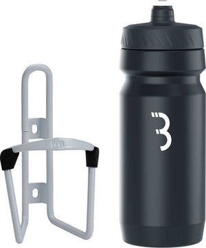 Bbb cycling fueltank - aluminium bidonhouder met bidon - 550ml - wit zwart - racefiets mountainbike - drinkbushouder fiets - bbc-03c