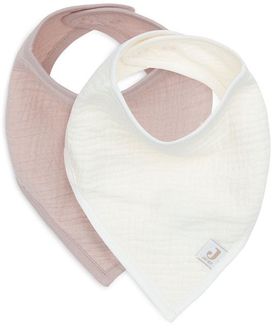 Jollein baby slab bandana - hydrofiel - slabbetjes baby - 2 stuks - wild rose oatmeal