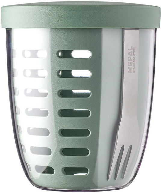 Mepal - ellipse fruit veggie pot - 600 ml - incl. vorkje - nordic sage