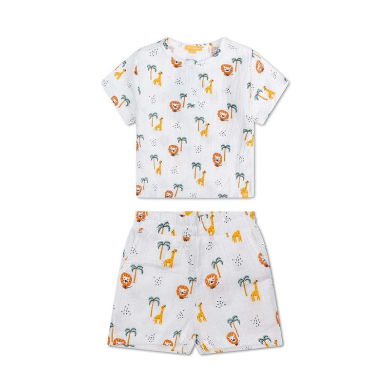 Load image into Gallery viewer, Jungle | meerkleurig jongens set strand - muslin
