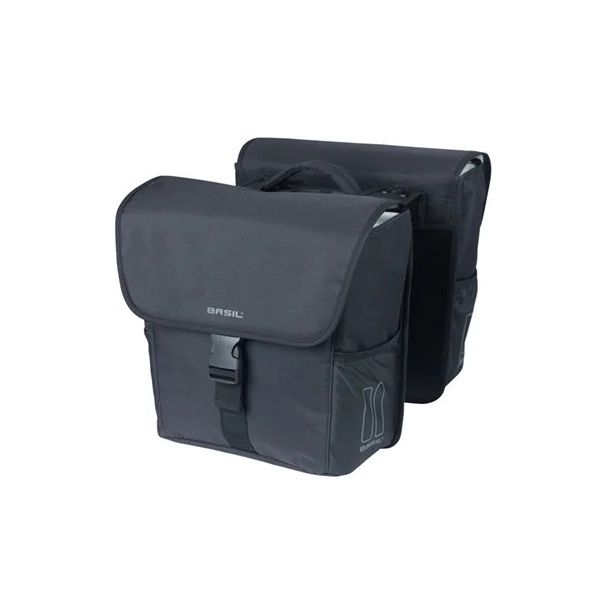 Load image into Gallery viewer, Basil dubbele fietstas go mik 32 liter - zwart
