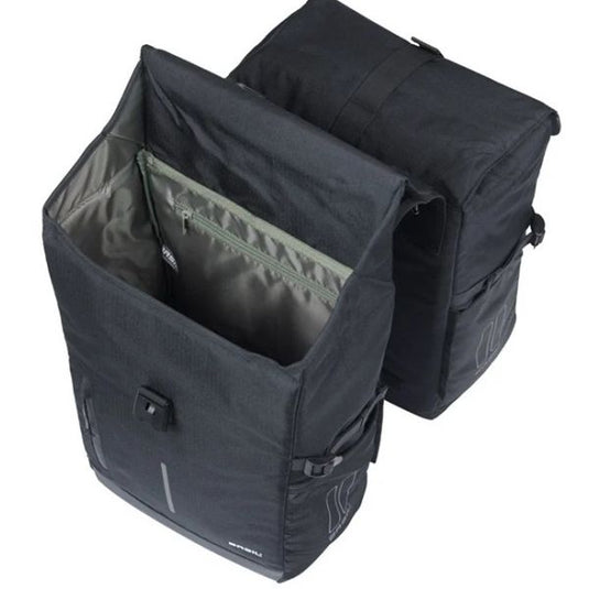 Basil dubbele fietstas move mik 30 liter 16 x 27 x 38 cm - zwart