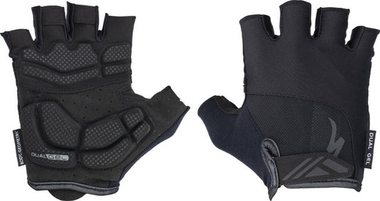 Specialized body geometry dual gel half-finger gloves