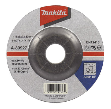 Makita accessoires afbraamschijf 115x6,0mm metaal - a-80927 - a-80927