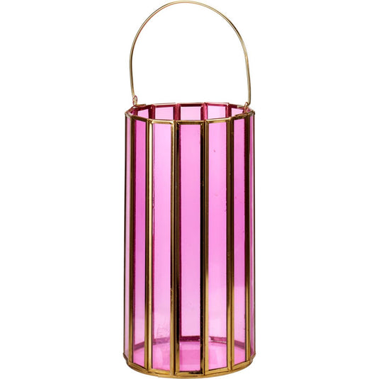 Home styling lantaarn glas 23cm 2 assorti