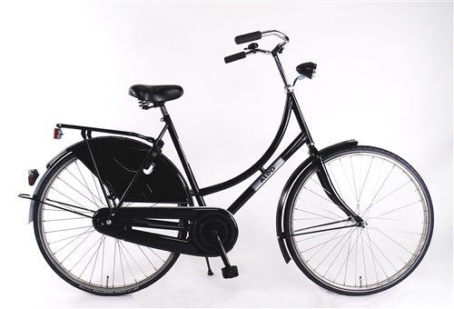 Aldo 28 inch omafiets classic 50cm zwart rvs velg