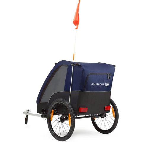 Polisport kids trailer voor fietsen en wandelen grey blue