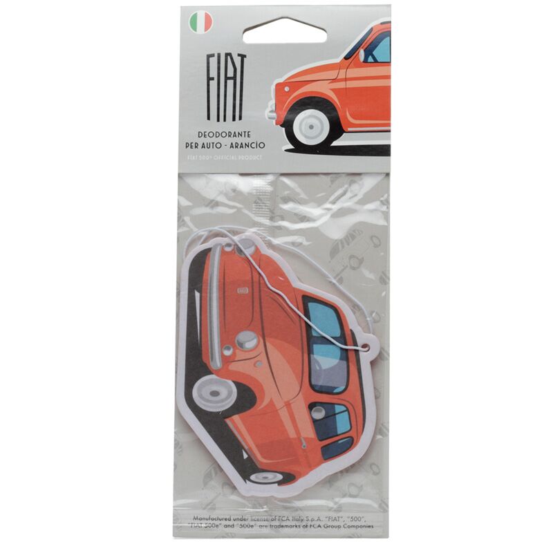 Load image into Gallery viewer, Sinaasappel - retro rood fiat 500 luchtverfrisser
