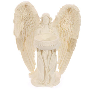 Engel waxinelichthouder - knielend 18cm