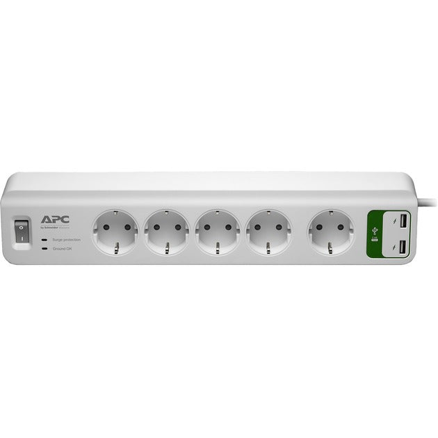 Load image into Gallery viewer, APC Stekkerdoos met overspanningsbeveiliging (+USB)
