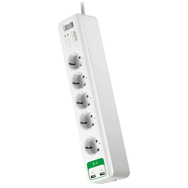 Load image into Gallery viewer, APC Stekkerdoos met overspanningsbeveiliging (+USB)
