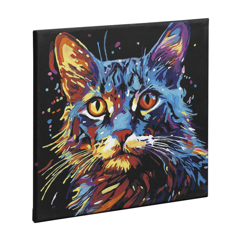 Load image into Gallery viewer, Nassau schilderen op nummer zwart canvas kat, 30x30cm
