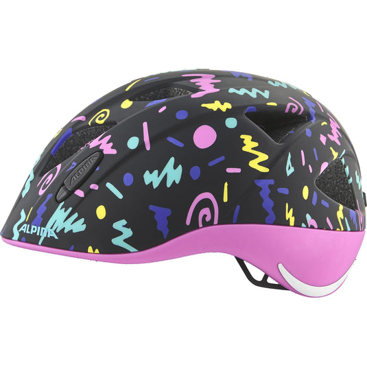 Olympic sportswear alpina sports kinderhelm ximo flash black-confetti 47-51 mat