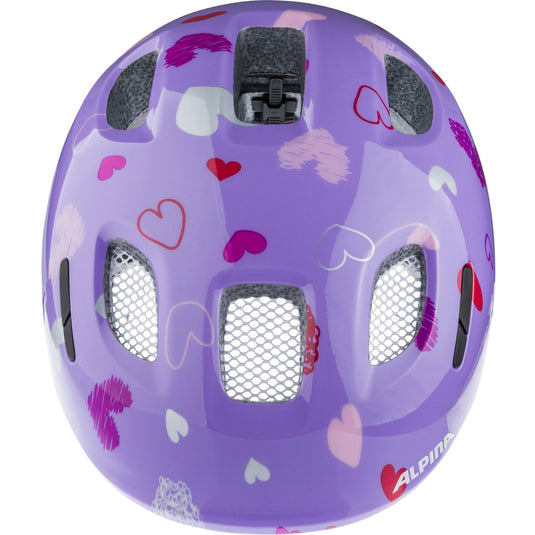Alpina ximo 2 purple hearts gloss - kid's helmet