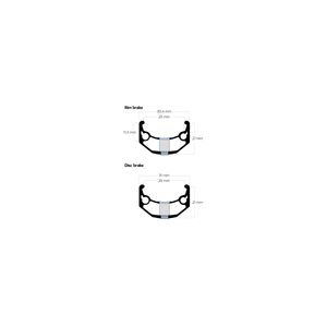 Rigida velg ryde 28 (622) big bull 32 14 zwart (geslepen)