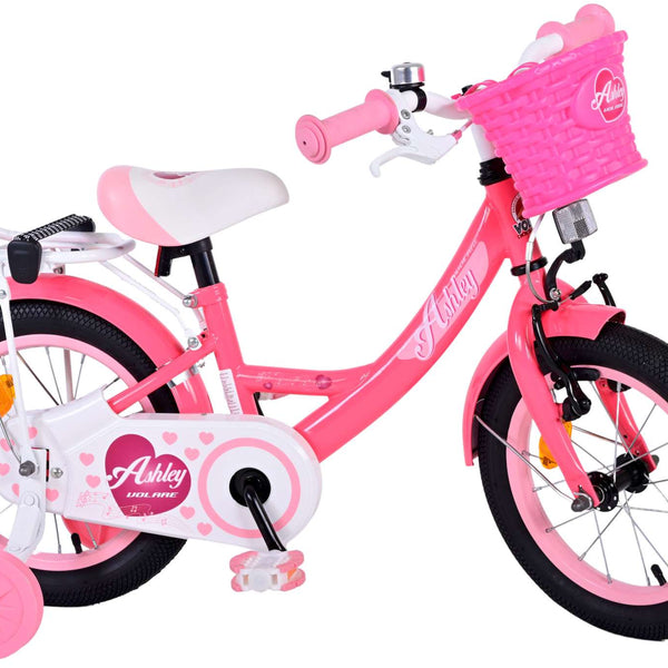 Volare Ashley Kinderfiets - Meisjes - 14 inch - Roze Rood