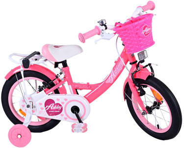 Volare Ashley Kinderfiets Meisjes 14 inch Roze Rood Twee Handremmen