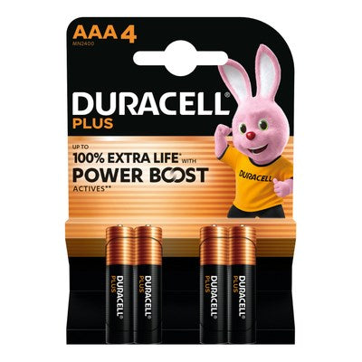Battery sales europe b.v. duracell batterij aaa 2400mah 1,5v lr03 power boost (4st)