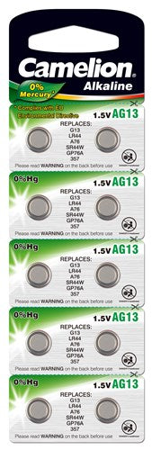 Camelion batterij lr44 v13ga 1.5 volt alkaline knoop blister a10