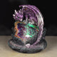 Kristalgrot paarse draak led backflow wierookhouder