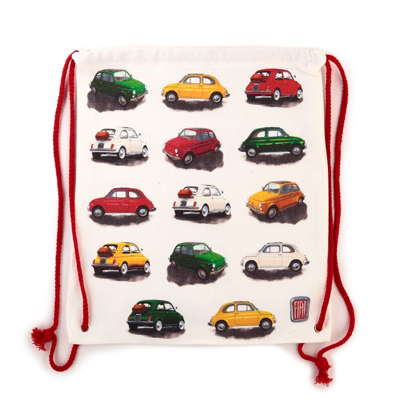 Load image into Gallery viewer, Fiat 500 repeat canvas trekkoord rugtas
