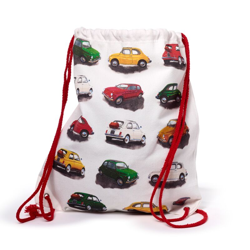 Load image into Gallery viewer, Fiat 500 repeat canvas trekkoord rugtas
