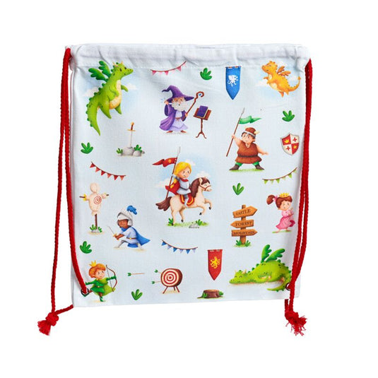Ridders draken canvas trekkoord rugtas