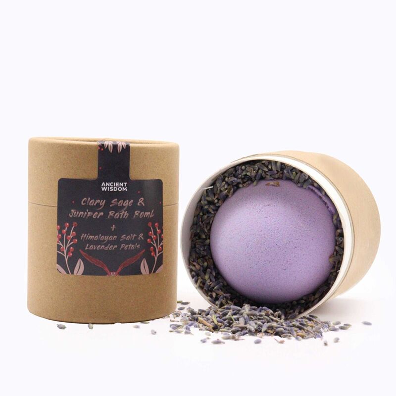 Load image into Gallery viewer, Clary sage (scharlei) jeneverbes himalaya-zout botanicals bruisballen gift set
