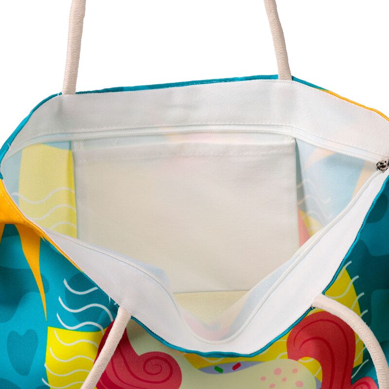 Load image into Gallery viewer, Vakantie vibes eenhoorn canvas strandtas
