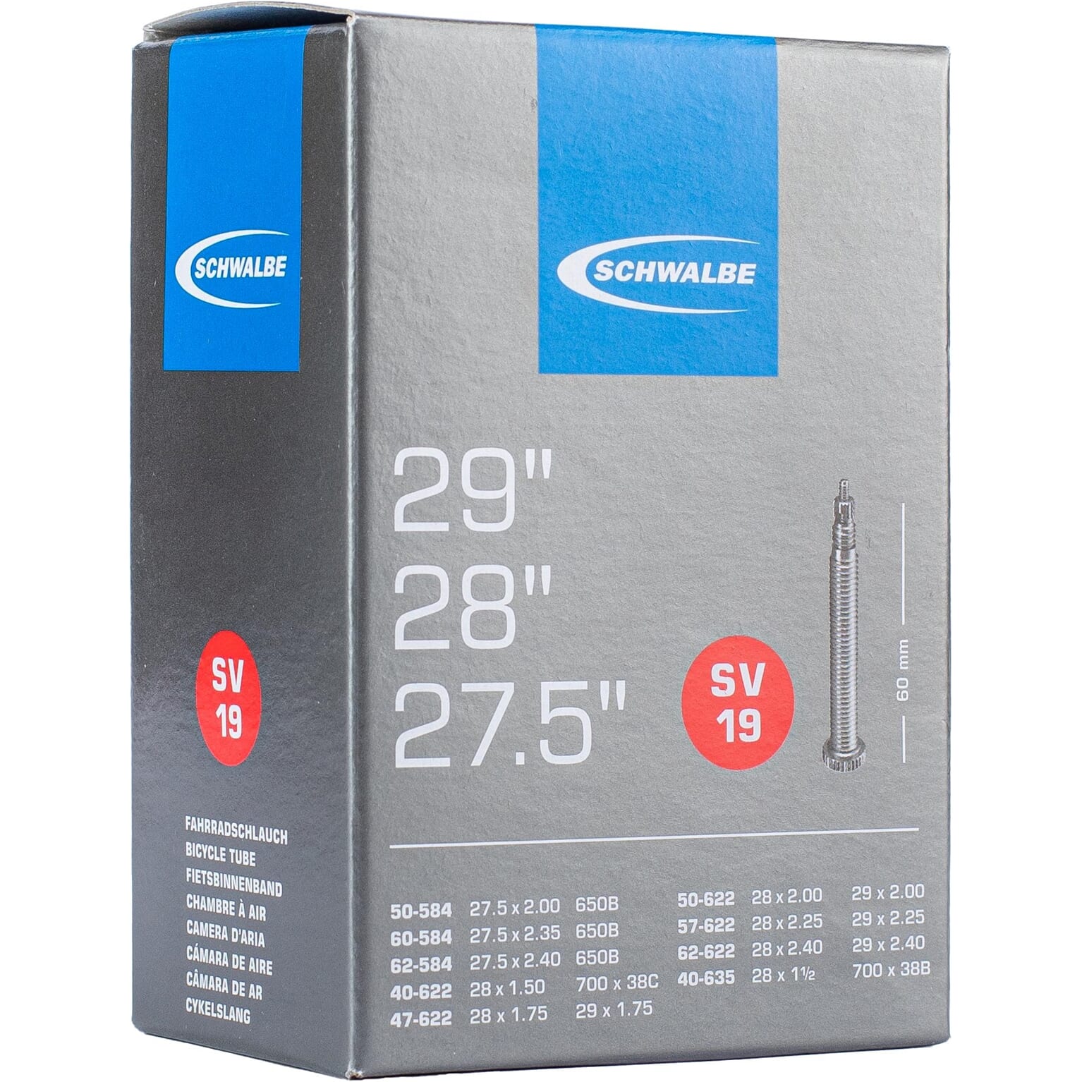 Schwalbe binnenband SV19 27.5 x 2.00 - 29 x 2.40 fv 60mm