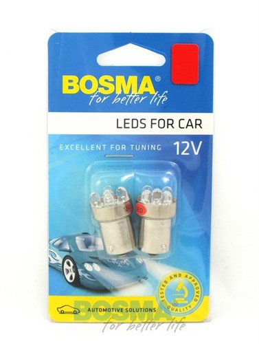 Bosma kaart a 2 5-led lamp 12v ba15s rood